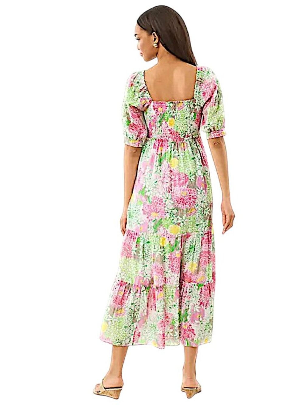 Lilly Pulitzer Hadly Smocked Maxi Dress in Mum Patch NWT - Size Small - Picture 5 of 8